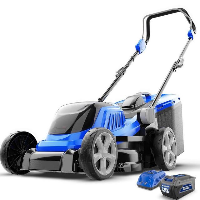 WILD BADGER POWER Lawn Mower 40V Brushless 18" Cordless, 5 Cutting Height Adjustments Electric Lawn Mower, Quickly Folding Within 5’s, 4.0AH Battery and Super Charger Included.