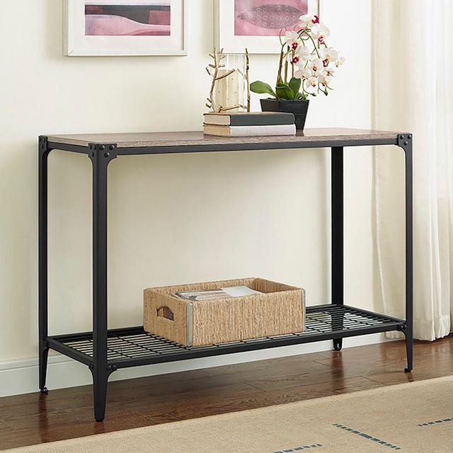 Forest Gate Wheatland Industrial Modern Wood Sofa Entry Table in Driftwood