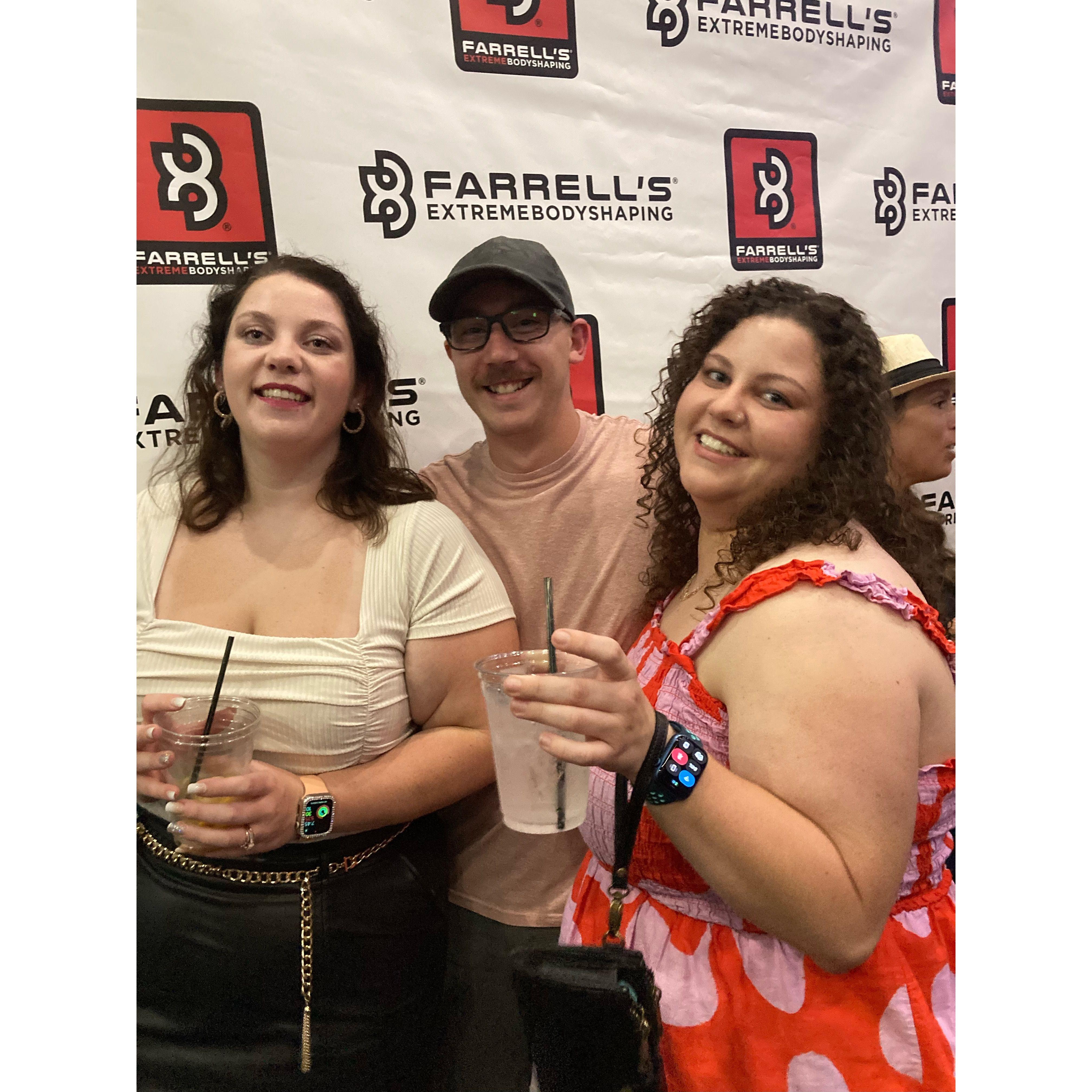 Esabelle, Dalton, and I at the 10 week Farrells challenge party!
