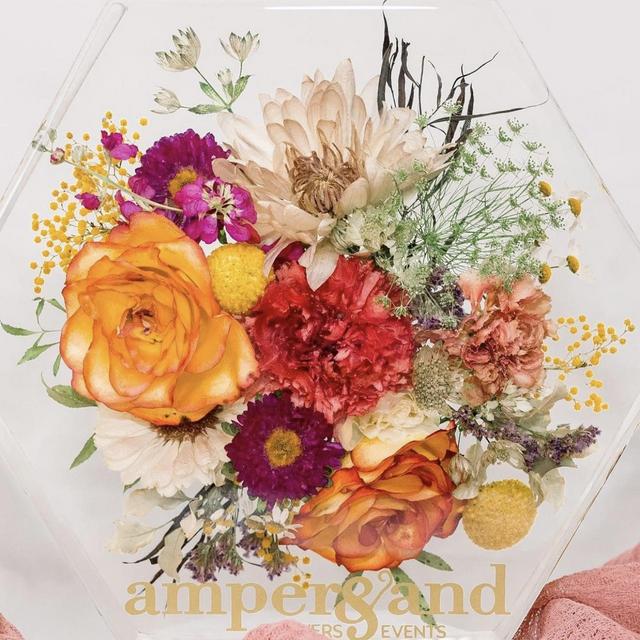 6” Hexagon Bouqet Preservation by Basia Clarice Resin Florals