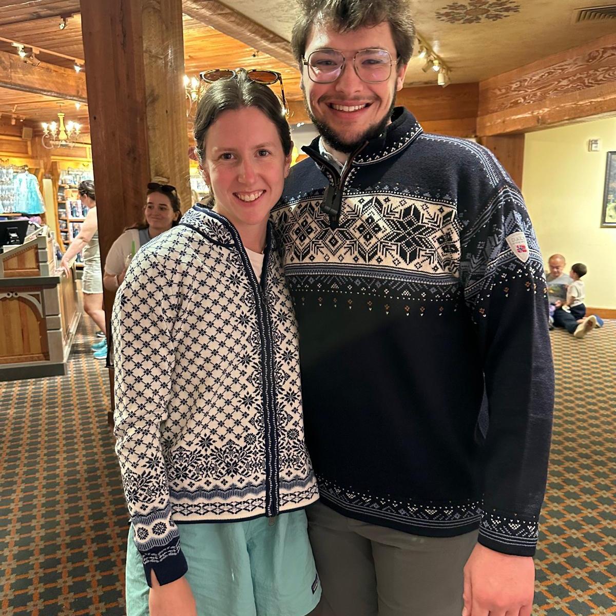 Blake and Julia in their beautiful Norwegian sweaters!