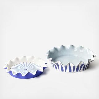 Iris Blue 2-Piece Pie Dish Set