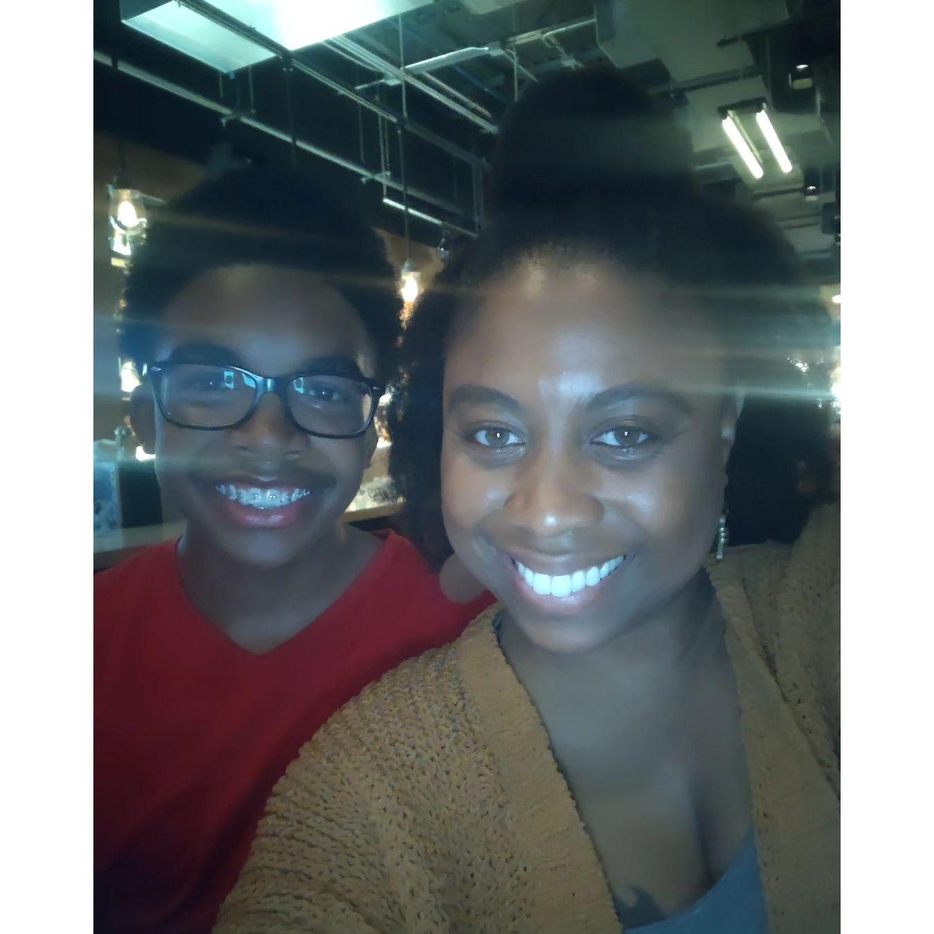 Me, my sunSon and the angel light floating around us