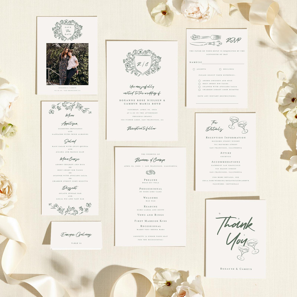 Fiorentina Portrait | Light Oatmeal | Zola Wedding Invitations