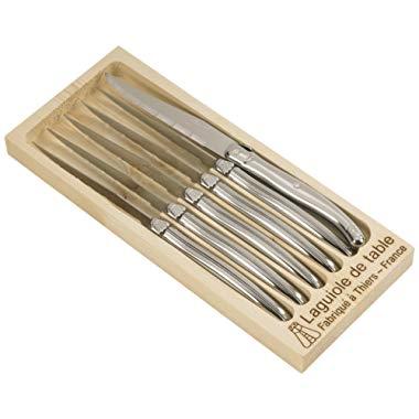 Jean Dubost Stainless Steel Handle Steak Knives 97600 Set of 6