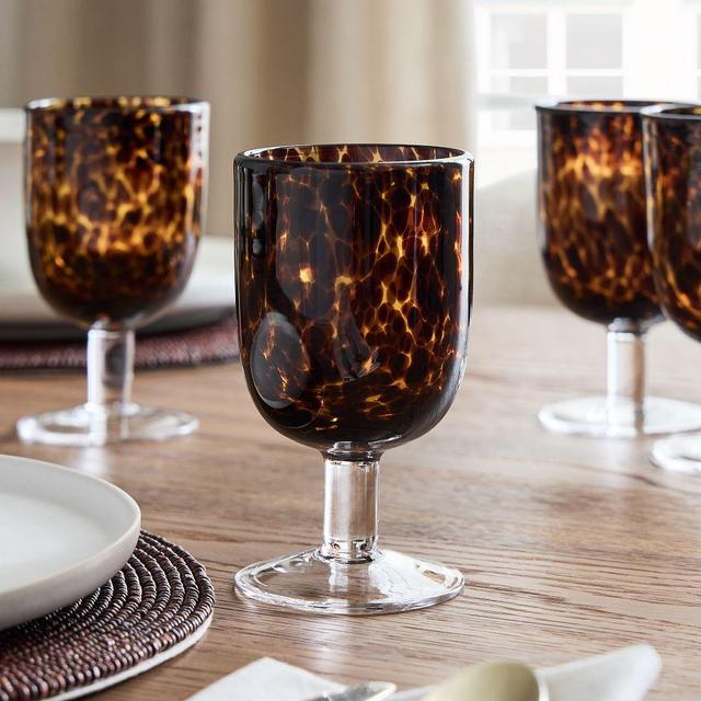Mari Drinkware, Goblet, Tortoise, Set of 4