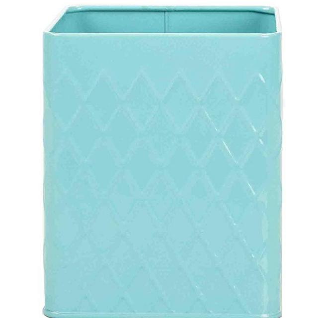 Home Basics Tin Kitchen Food Storage Organization Canister Collection (Utensil Holder, Turquoise)
