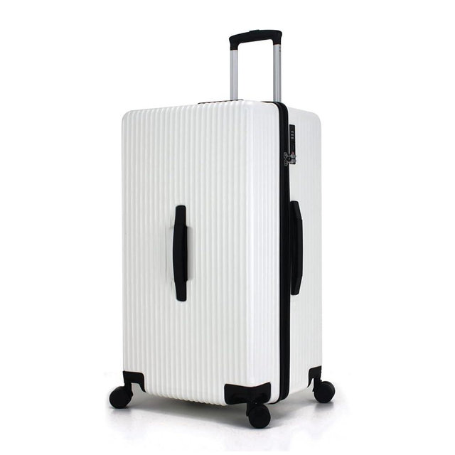 PRIMICIA GinzaTravel Trunk Luggage, 28 Inch Luggage with Spinner Wheels, Scratch resistant texture Lightweight PC material with TSA Lock（Family Travel Series ） (White)
