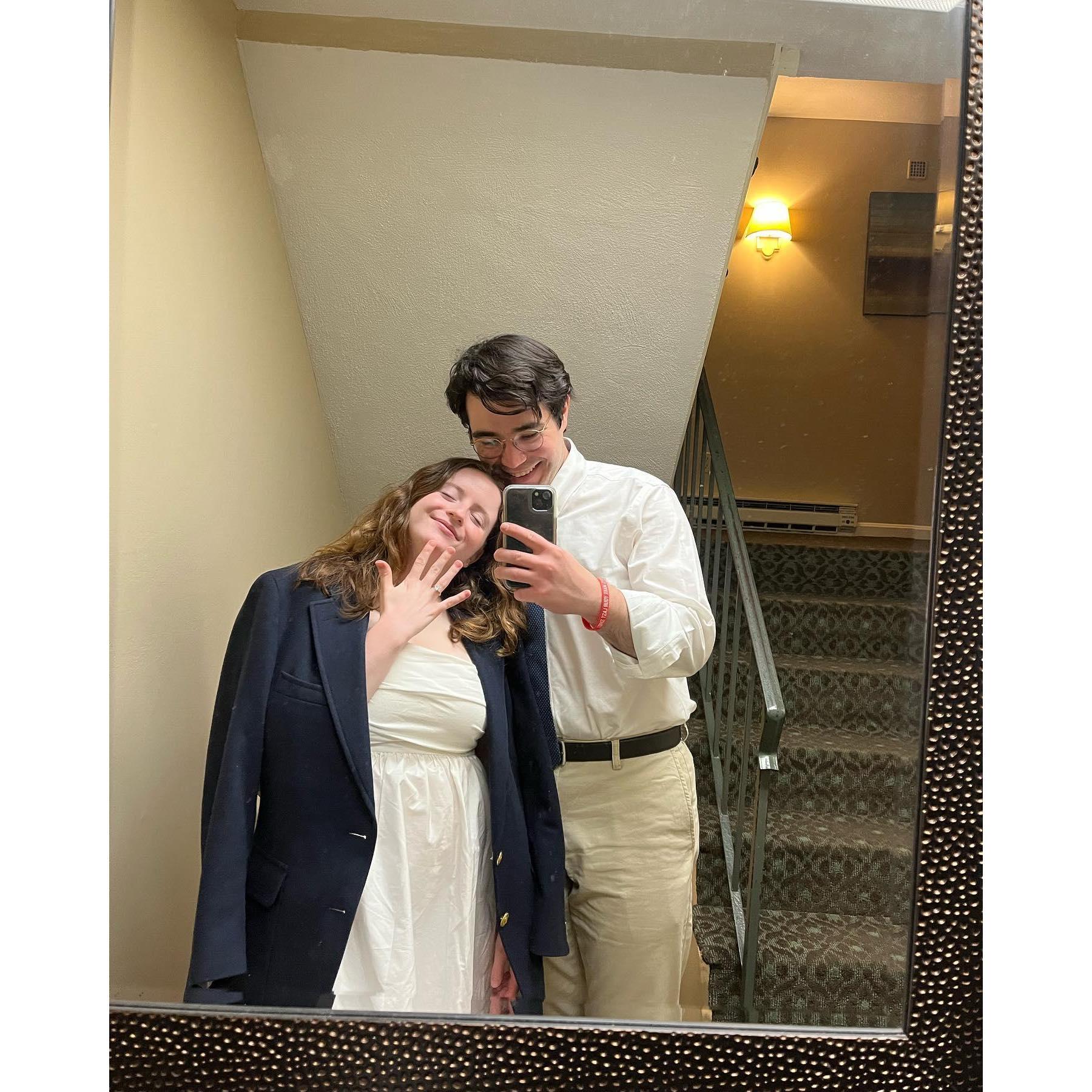 We celebrated our engagement that night with a fancy dinner, and a relaxing hotel stay in Scituate, MA!