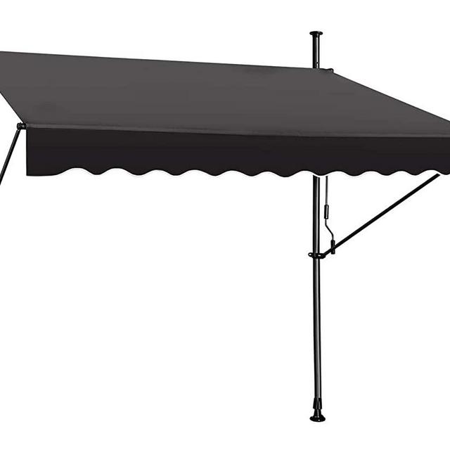 Manual Retractable Non Screw Awning 78"x47" Sun Shade Shelter Patio Awning Door Awning Canopy with Adjustable Height 78.7" - 118.1"