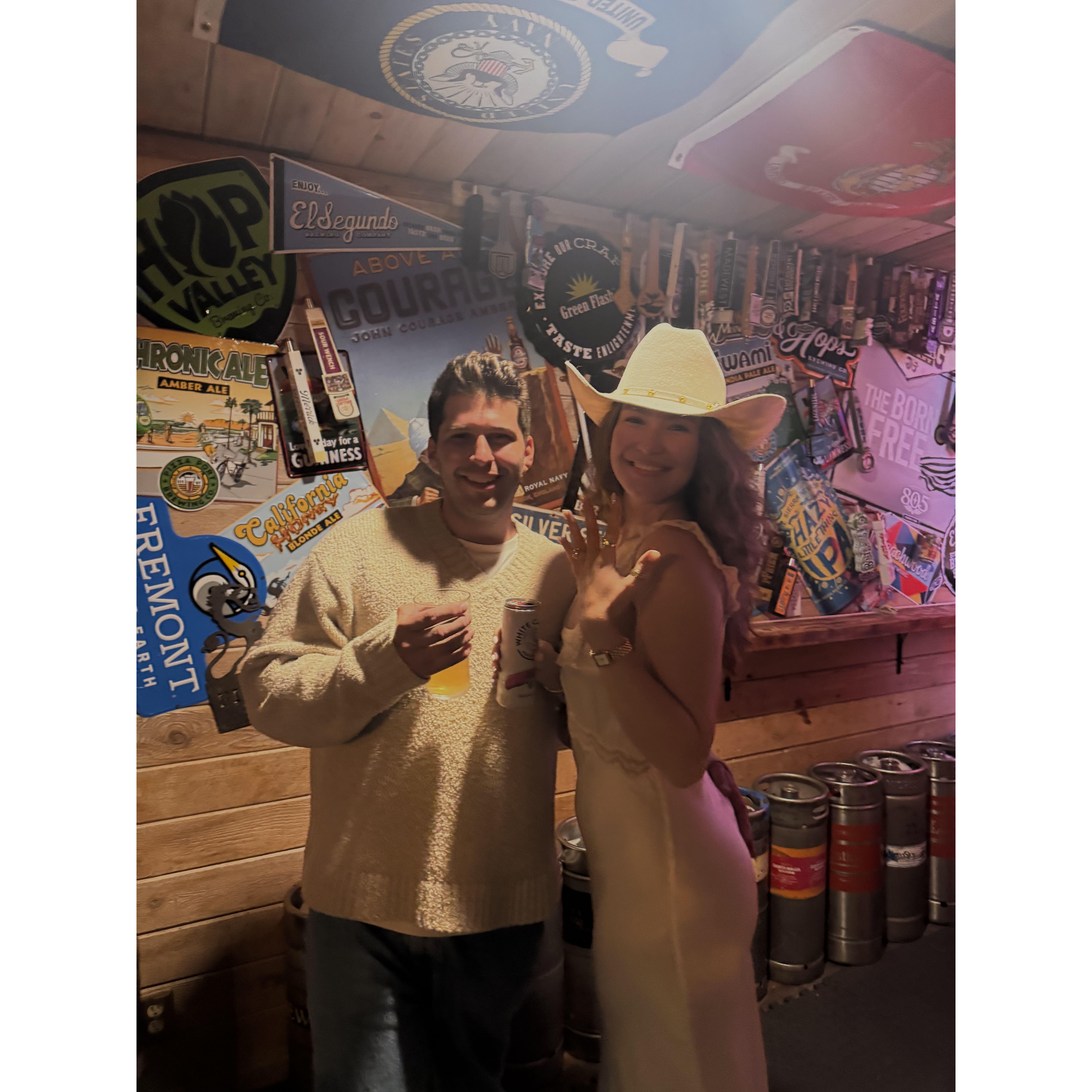 The night of our surprise engagement party we went down to the beach bar in Silver Strand!