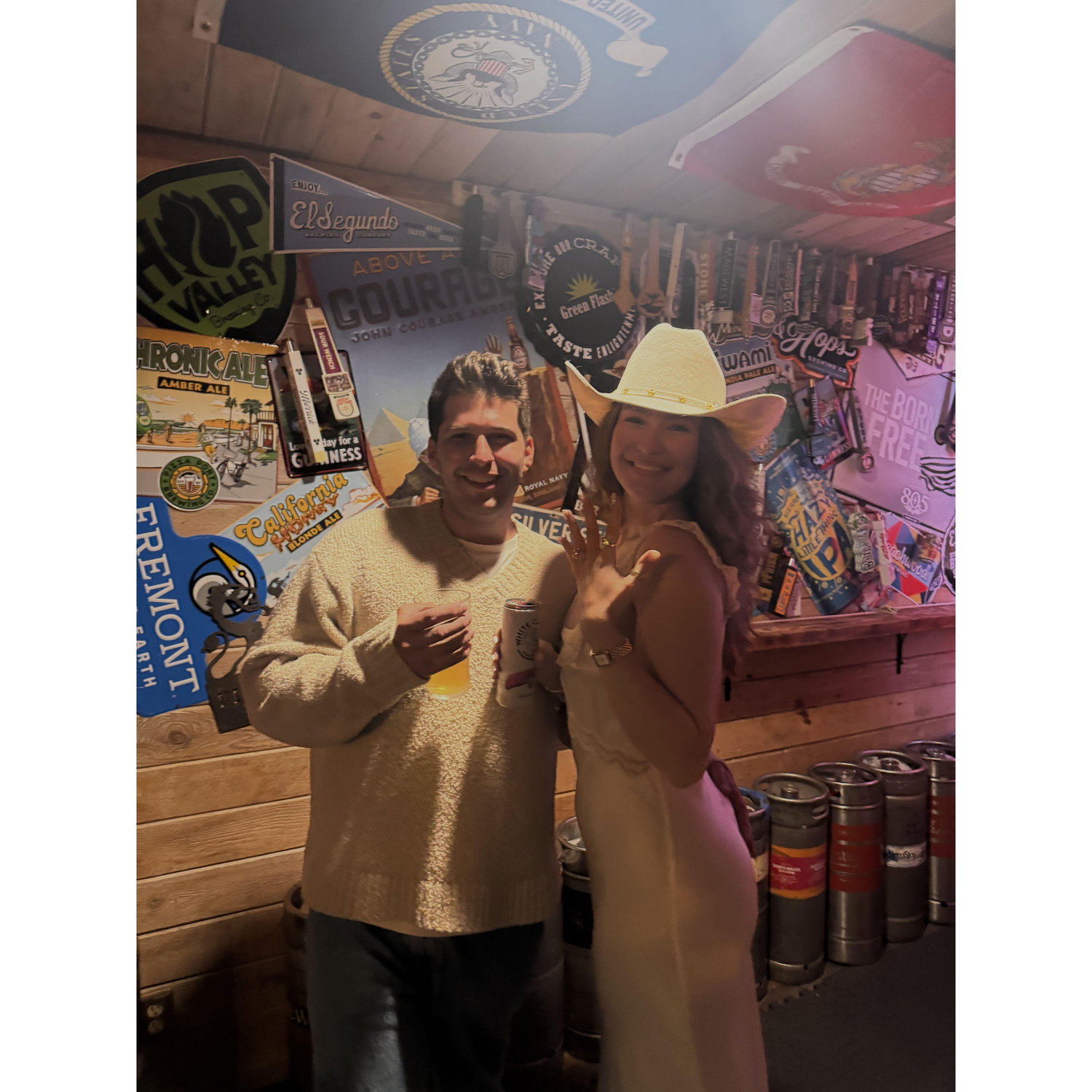 The night of our surprise engagement party we went down to the beach bar in Silver Strand!