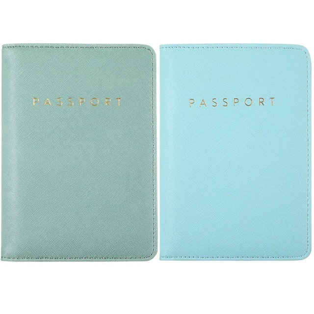 2 Pcs Passport Cover Holder for Travel Waterproof Leather Passport Wallet Case Book Travel Cruise Essentials for Women Men | 2 Pieces, Bridal, Holder, Waterproof, Holder Covers, Travel Wallet
