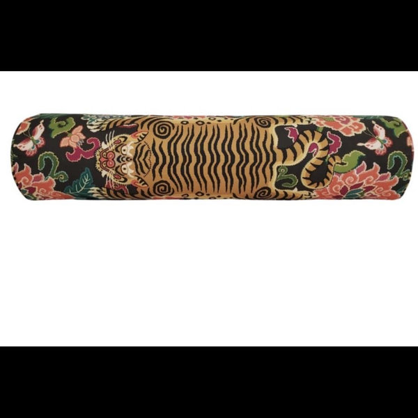 Jewel of Tibet Bolster Pillow Cover - Tiger Pillow Cover - Tiger Skin Motif - Available in Bolster, Lumbar, Throw, Euro Sizes 14x36