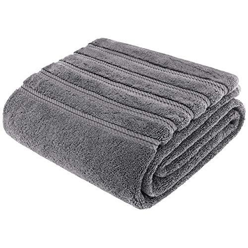American Soft Linen 100% Ringspun Genuine Cotton Large, Turkish Jumbo Bath Towel 35x70 Premium & Luxury Towels for Bathroom, Maximum Softness & Absorbent Bath Sheet [Worth $34.95] - Rockridge Grey