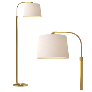 Oneach 62" Gold Floor Lamp for Living Rooms Tall Arc Standing Lamps for Bedrooms Industrial Corner Nursery Girls Kid Vintage Mid-Century Modern Reading Light Office Antique Brass Shade Lantern