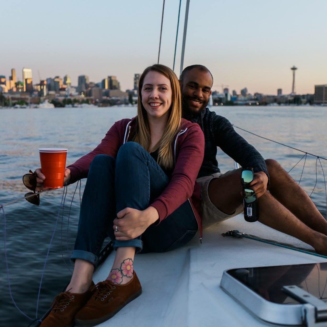 Sailing on Lake Union with our friends
