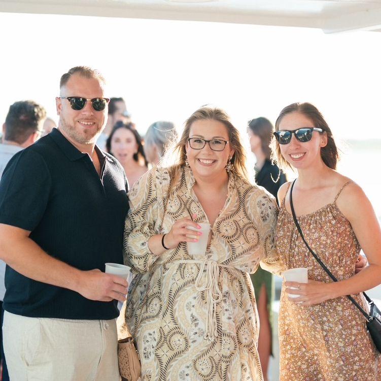 Us with Geena at Em & Christian's welcome party