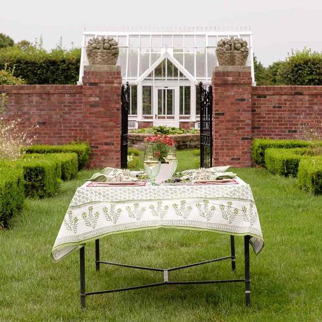 Phlox Green Tablecloth
