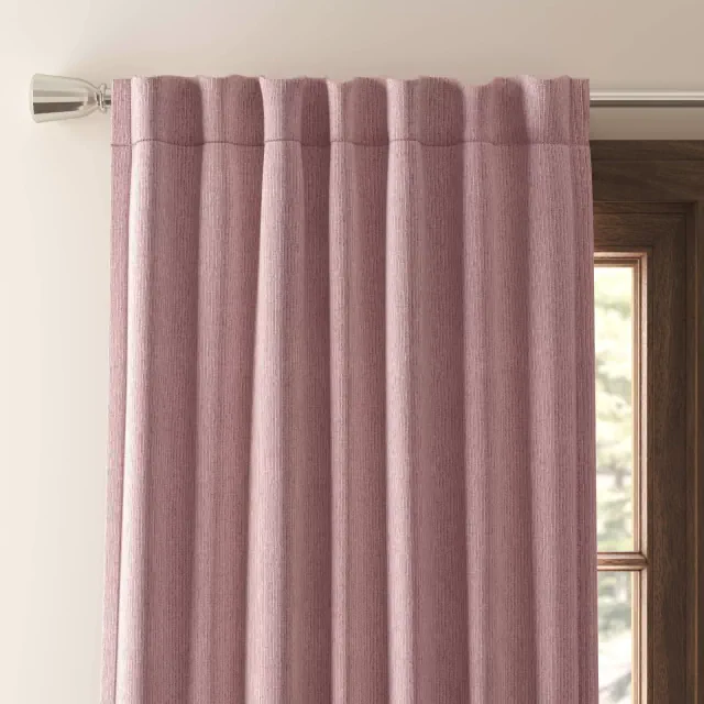 50"x84" Blackout Corded Ribbed Curtain Panel Rose Pink - Threshold™: Polyester, Stripe, Indoor, OEKO-TEX Certified