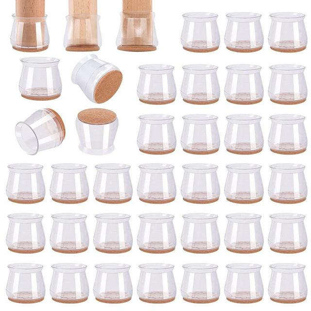36Pack Silicone Chair Leg Floor Protectors, Chair Leg Protectors for Hardwood Floors, Thicken Rubber Chair Feet Caps Covers Pads, Protect Furniture Wood Floors from Scratching and Reduce Noise