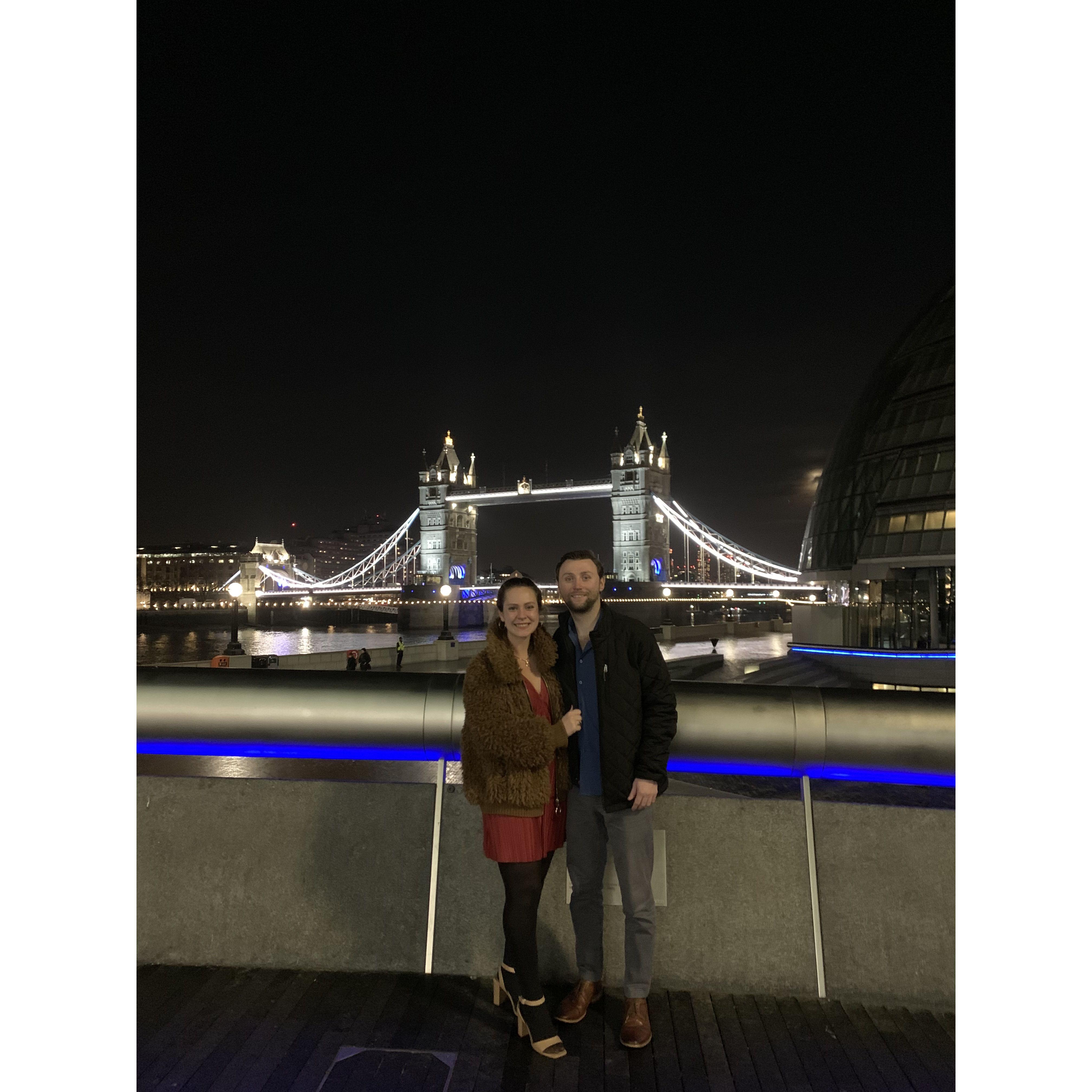 London! One of our many world travels together!