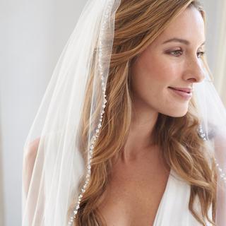 Delicate Crystal Beaded Veil