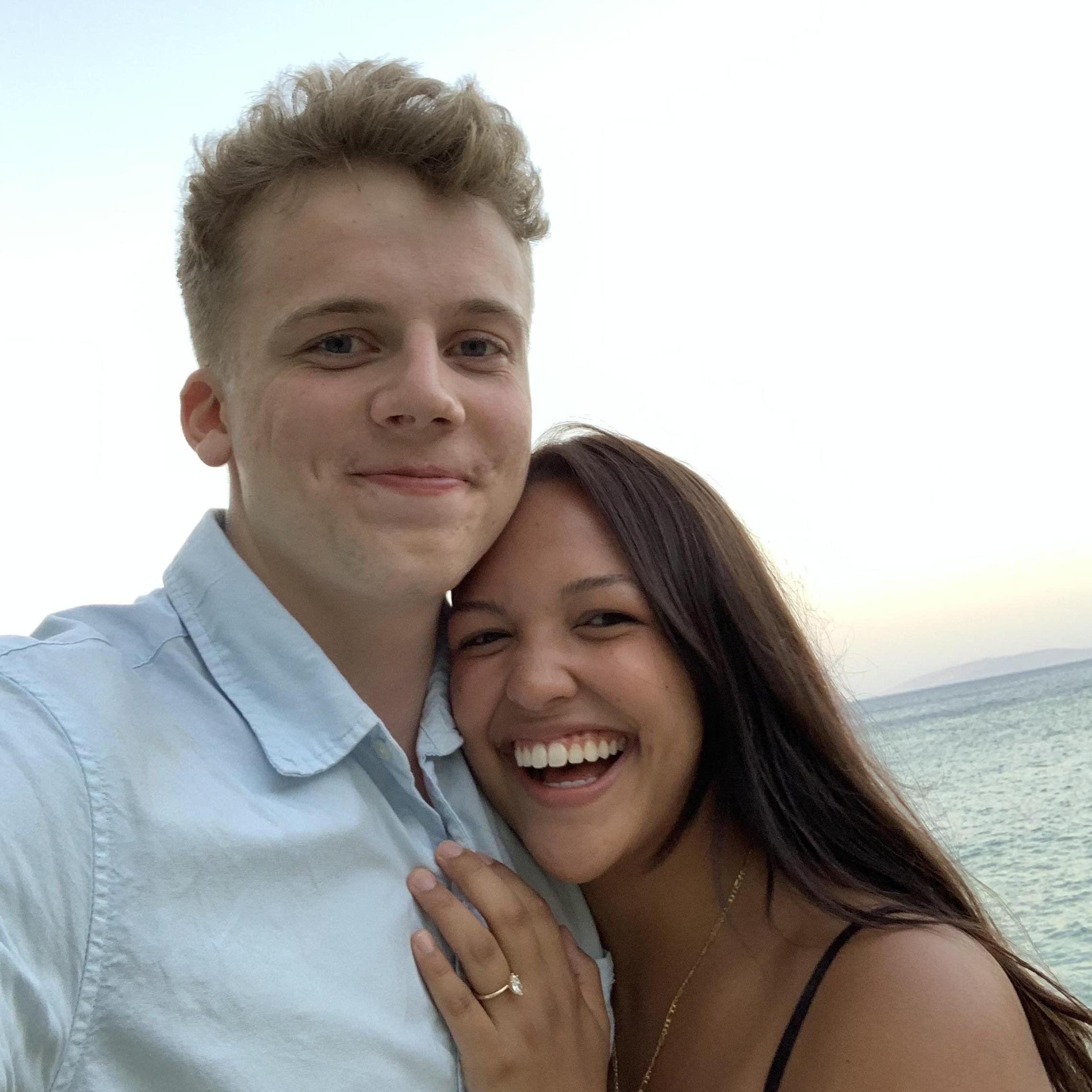 Just engaged on a cliffside in Crete