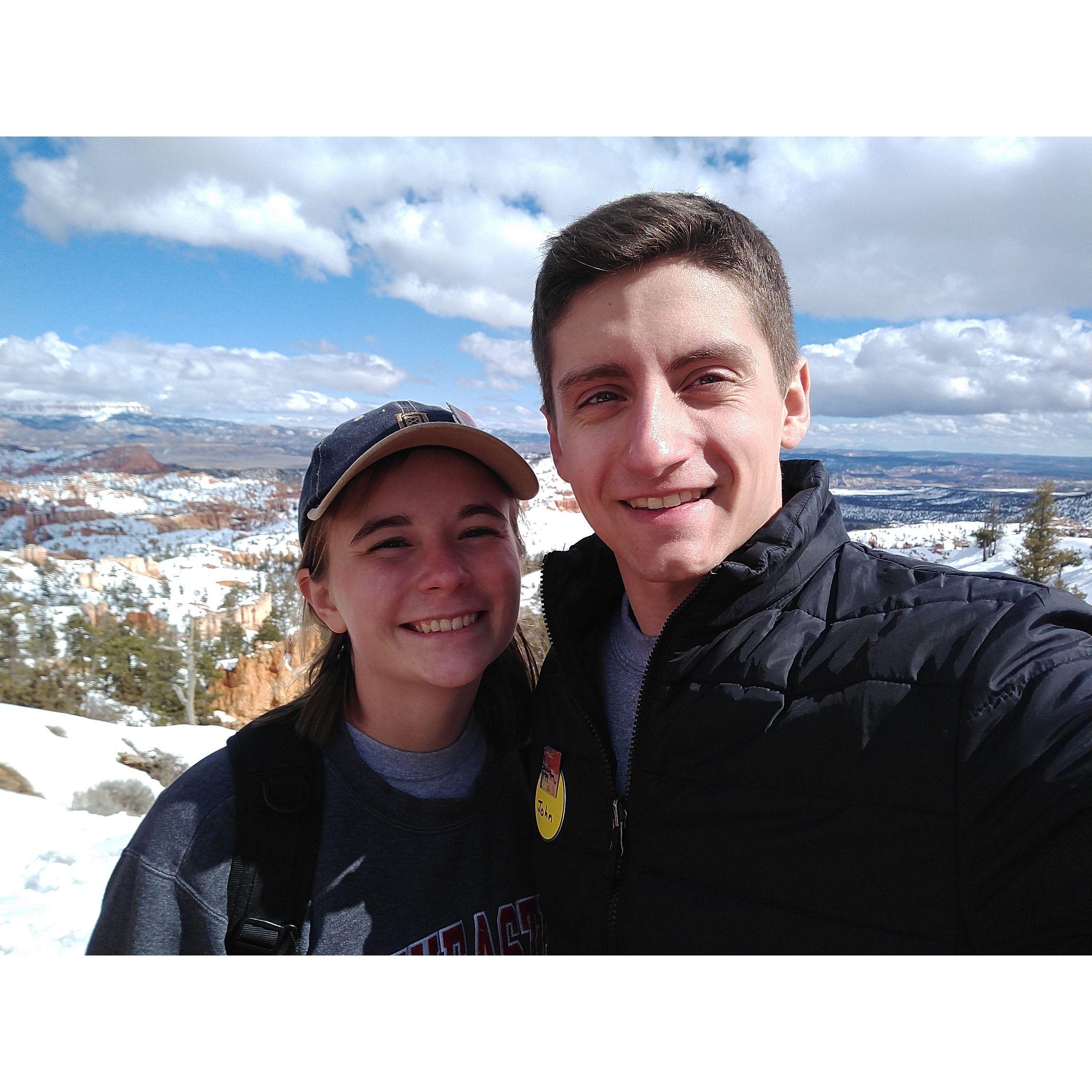 Overlooking Bryce Canyon National Park in Utah, March 2019