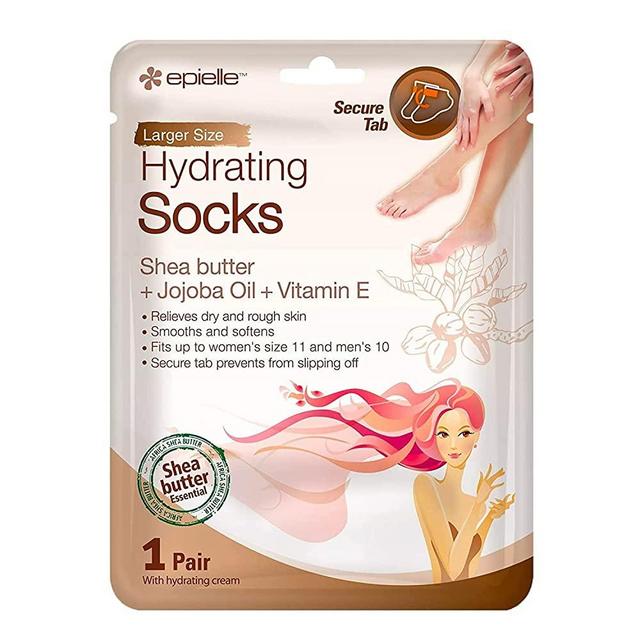 Epielle Hydrating Foot Masks (Socks 6pk) for foot cracked and dry heel to toe and callus Spa Masks - Shea butter + Jojoba Oil + Vitamin E Moisturize feet & soften cuticles and rough heels.. STOCKING STUFFERS!!