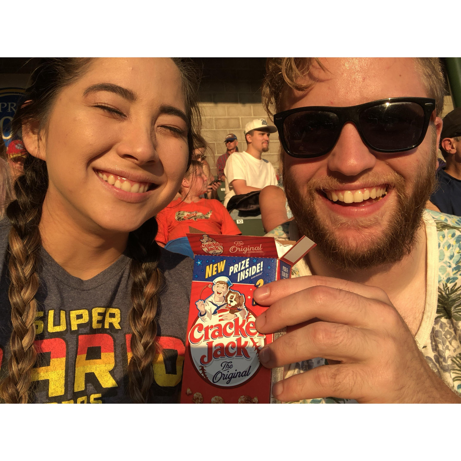 First Bellingham Bells game! First baseball game for Shelby ever actually! Hence the crackerjacks!