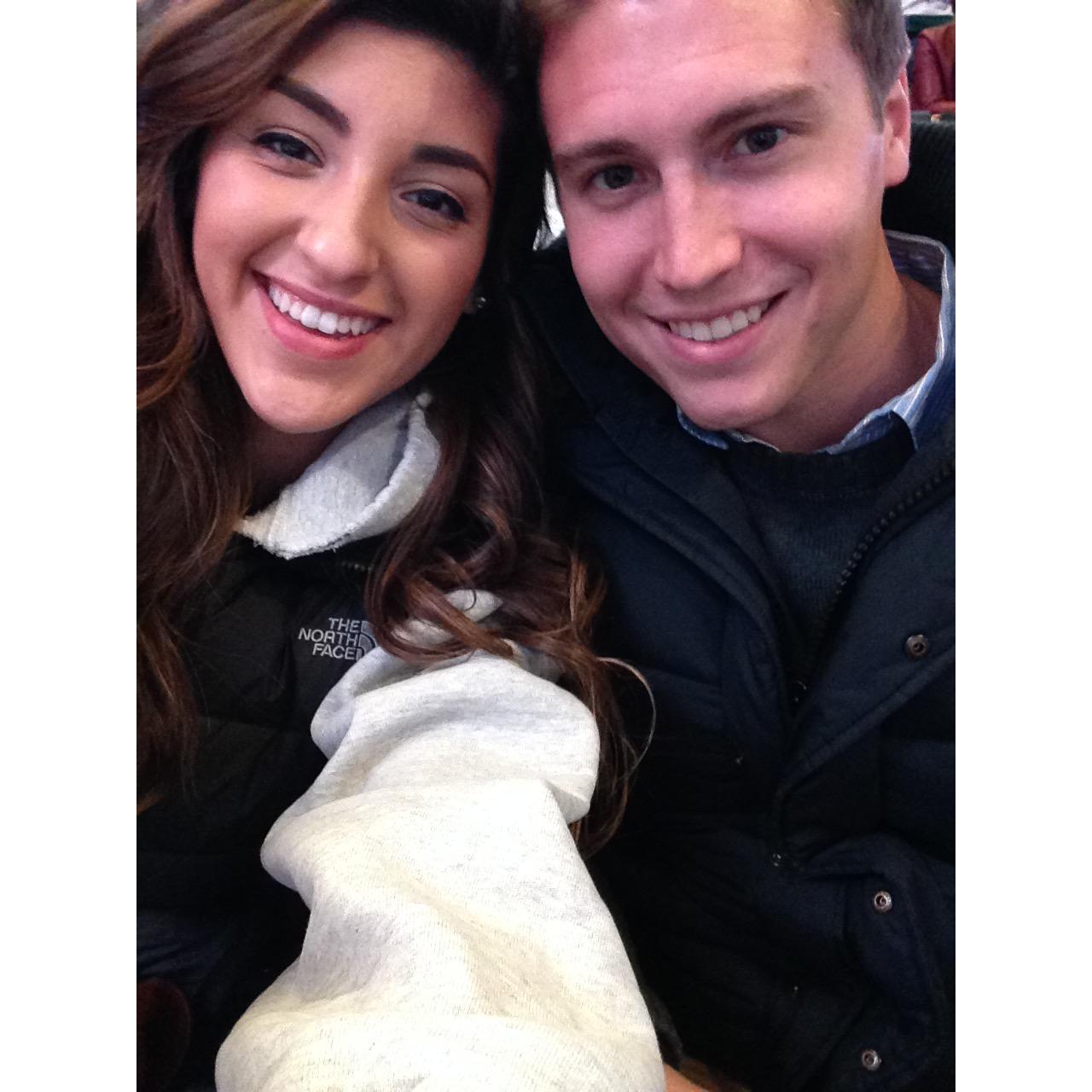 Our first date was at a Minnesota Wild game, so naturally we reenacted it for our first dating anniversary!