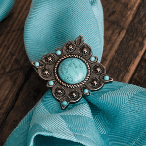Turquoise Concho Napkin Rings (Set of 6)