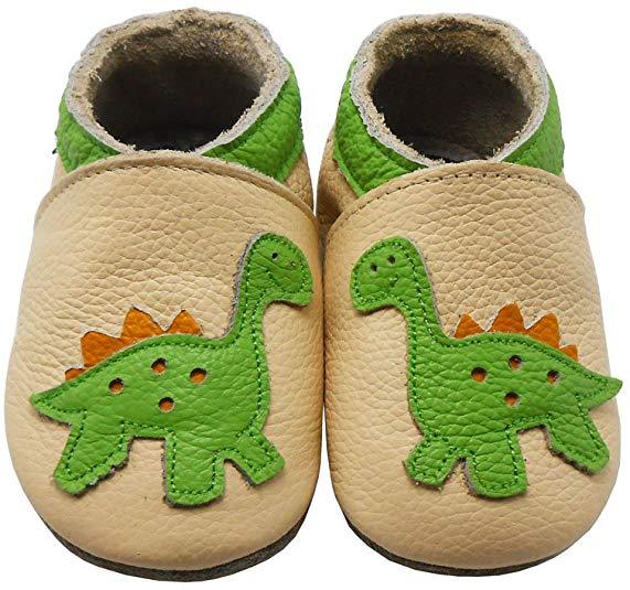 SAYOYO Baby Dinosaurs Soft Sole Leather Infant and Toddler Shoes