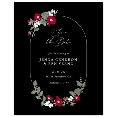 Black Wedding Digital Save the Date - Brighton Portrait