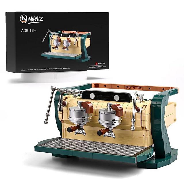Nifeliz Double-Head Coffee Machine, Semi-Automatic Double-Ended Coffee Maker Building Block Kit, Classic Display Model Set and Chic Toy as Ideas for Adults (646 Pieces)