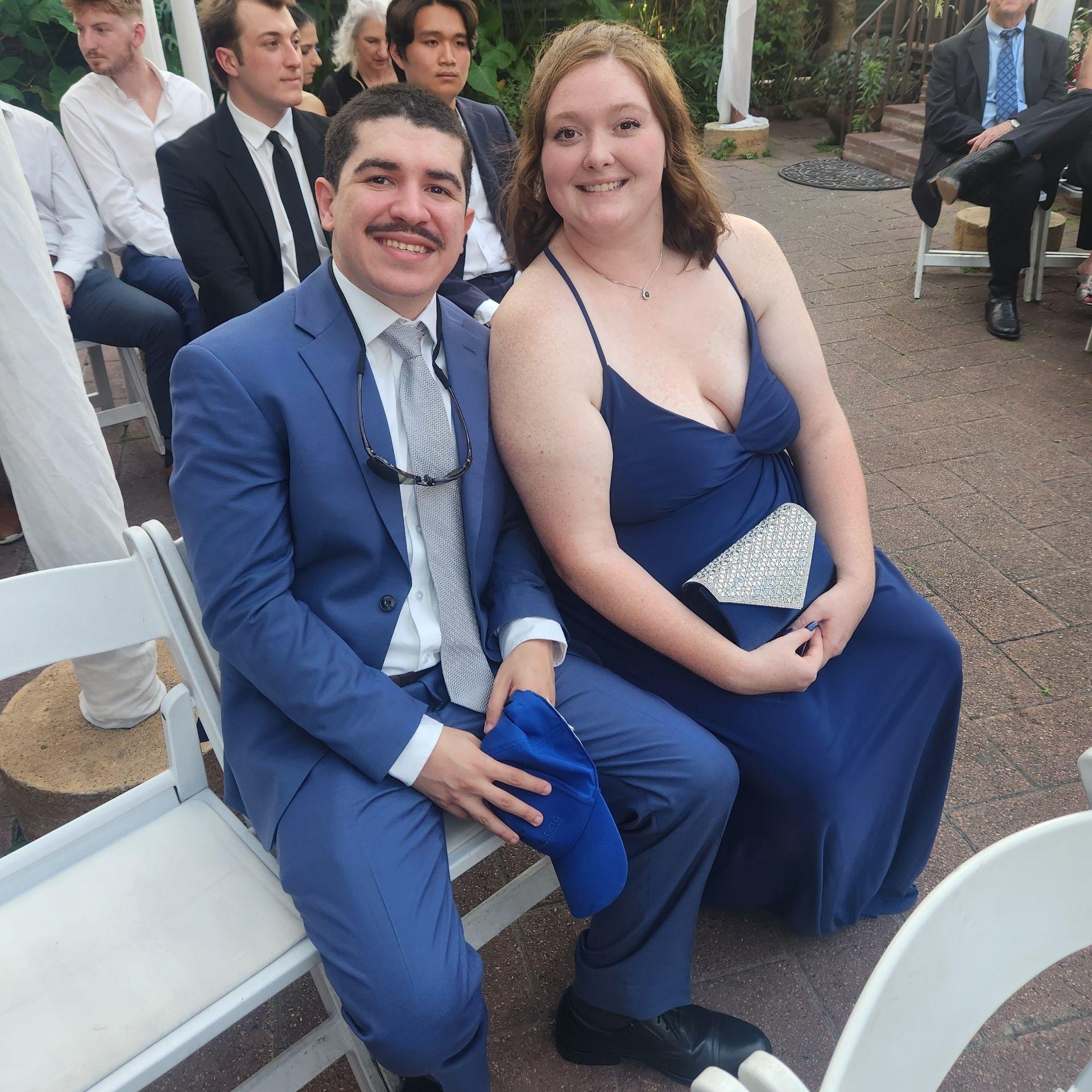 Us attending our friend's wedding May 2025