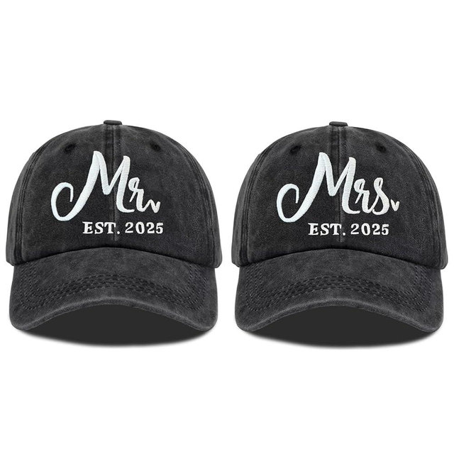 Mr and Mrs Hats for Bridal Shower Gifts, Wedding Engagement for Couples Newlywed Baseball Cap