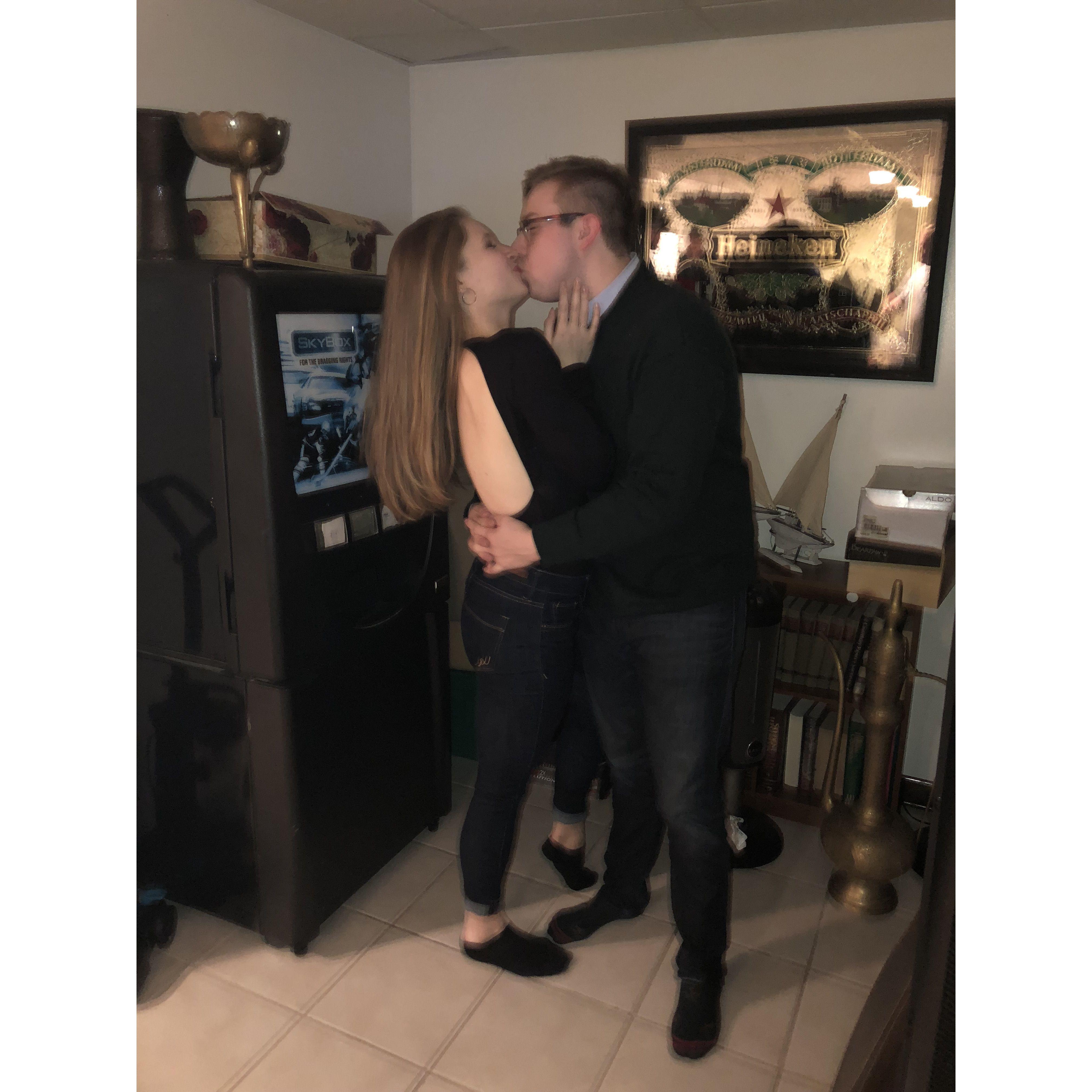 Our first New Year's kiss, Milwaukee 
2017