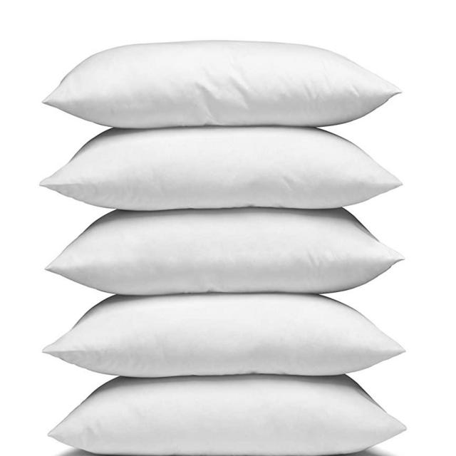 Bokser Home Hospitality Pillow Set, Medium Fill, Queen/Standard — 100% Cotton Sateen Cover, Hypoallergenic Down-Alternative Fill | Machine Washable | Oeko-TEX Certified (Pack of 5)