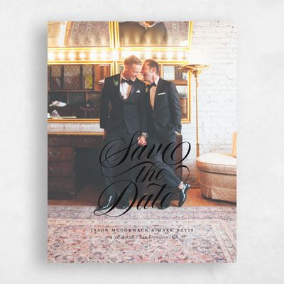 Black Typography Wedding Save the Date - Marquis Photo