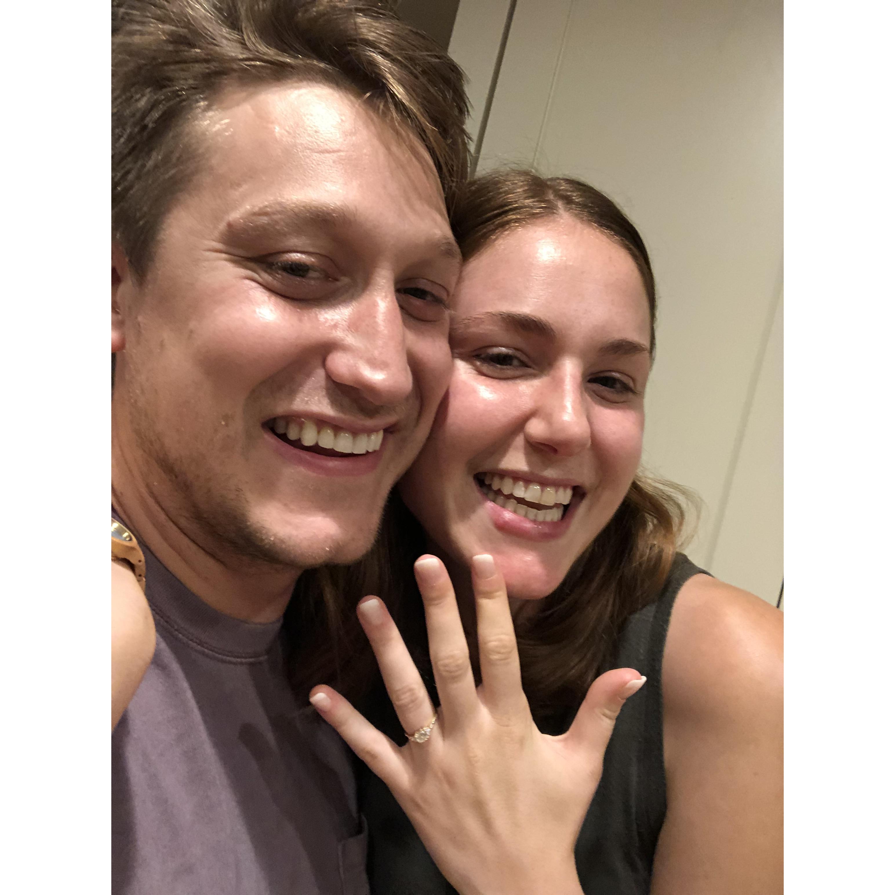 Never before seen look at the night Emily and Andrew got engaged at their apartment in Chicago. They're literally glowing.
