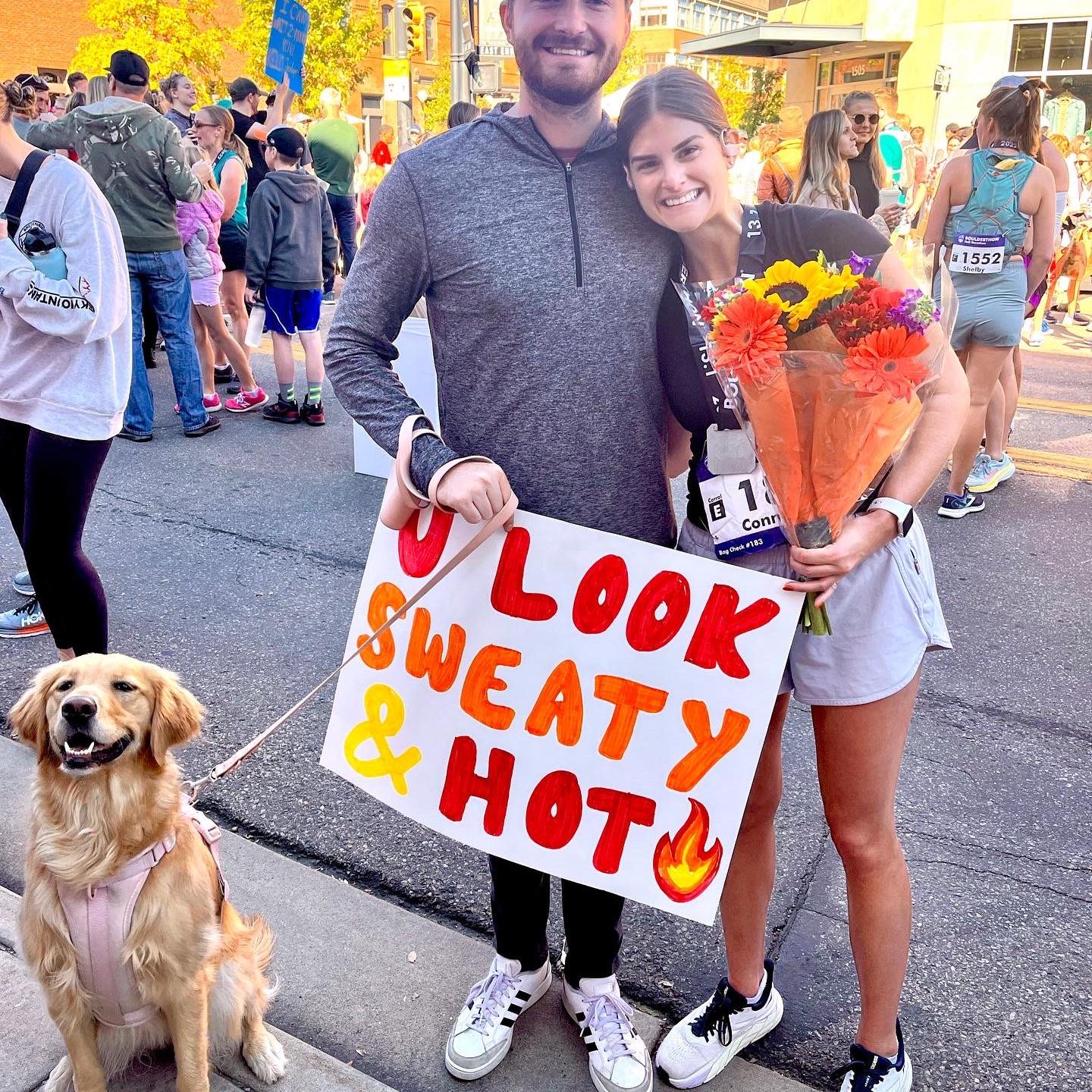 Jack came to support me at my half marathon in Boulder. He had to give me a piggy back ride back to the car after the race.