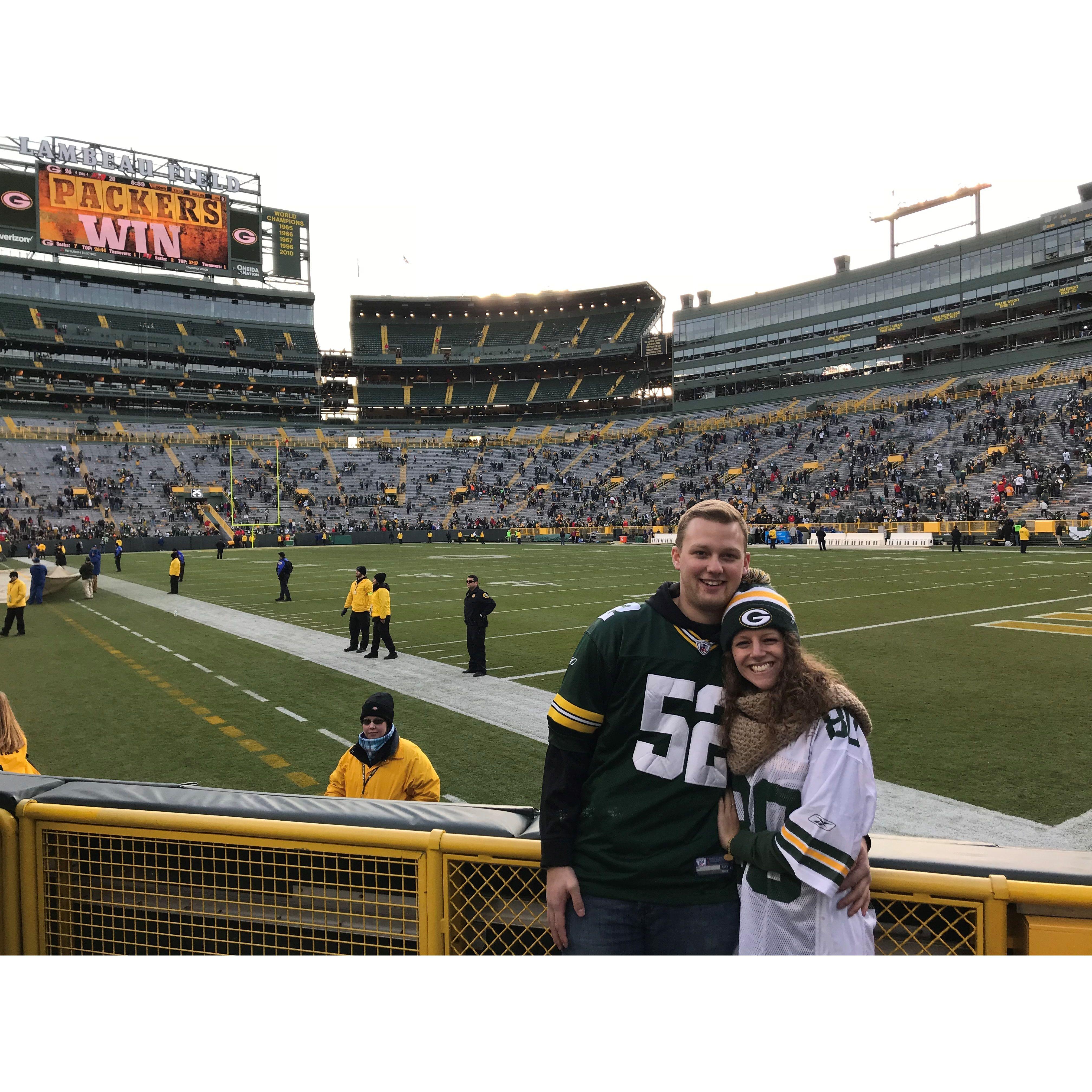Our 1st Packers game together - Packers win!!