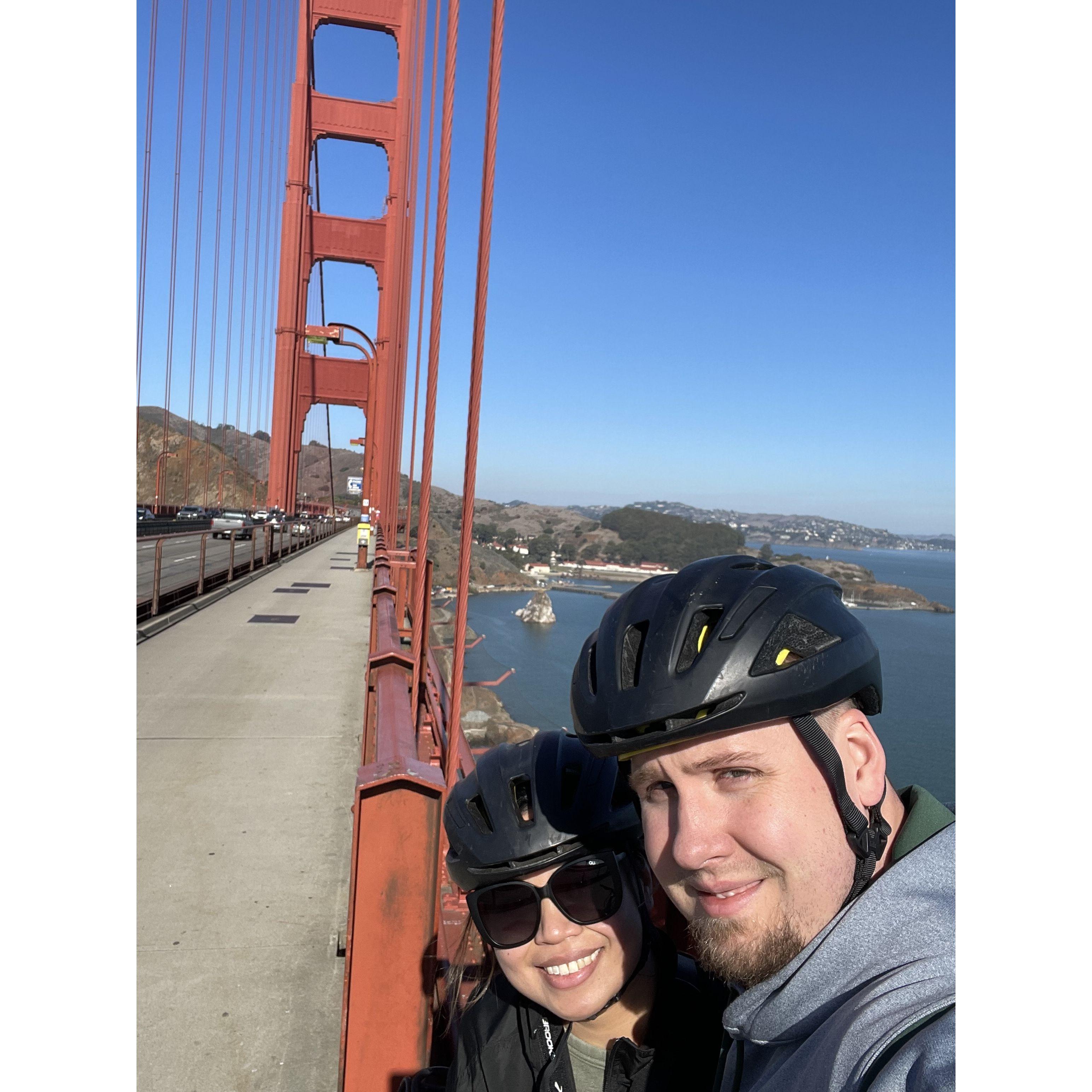 Biking across the Golden Gate Bridge