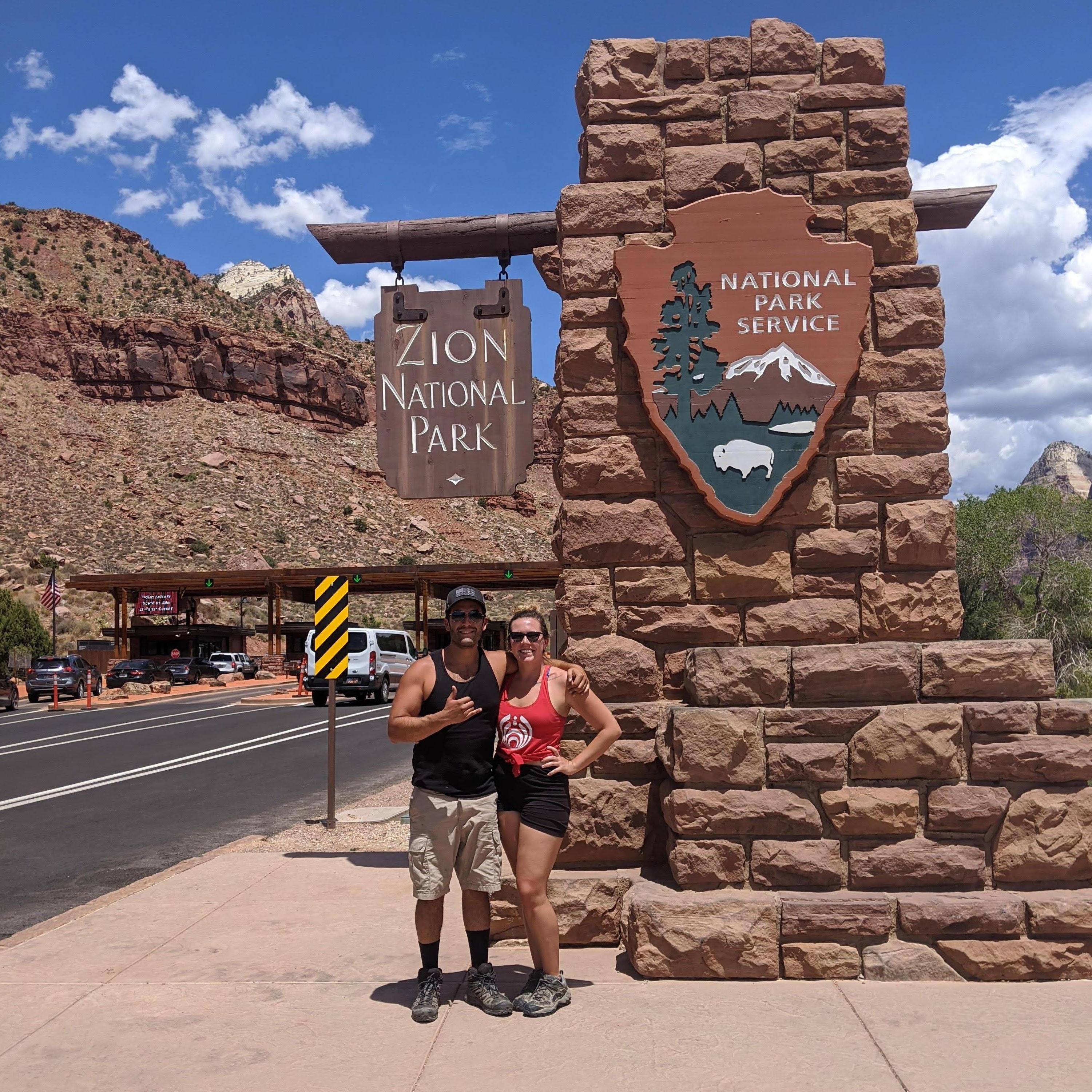 Biking through Zion National Park