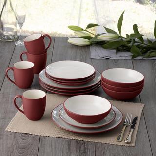Colorwave Coupe 16-Piece Dinnerware Set, Service for 4