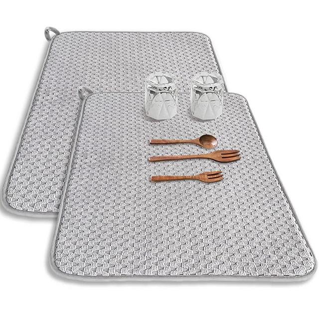 Interdesign iDry Kitchen Mat Solid - Mini 18 x 9 Wheat/Ivory