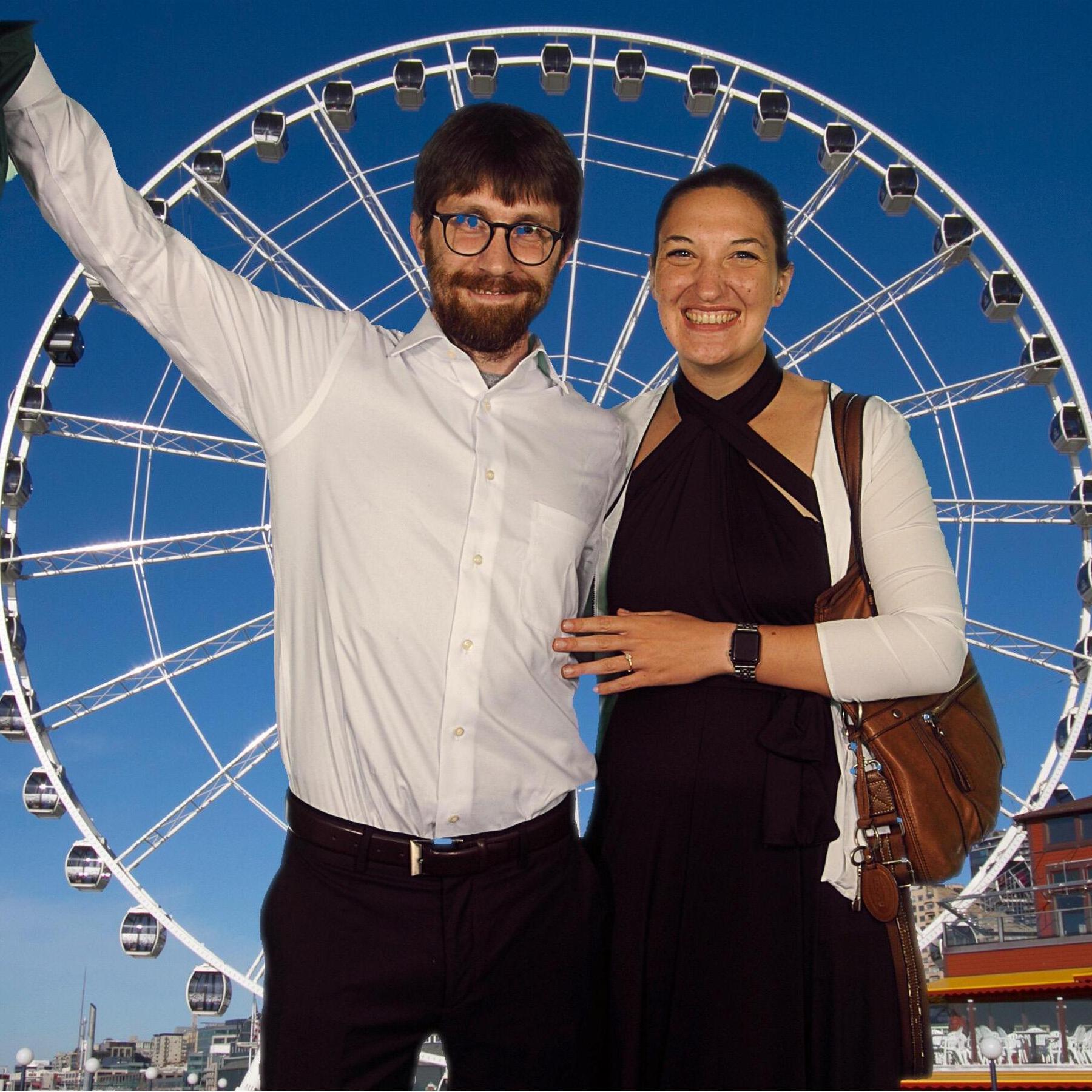Celebrating the engagement on the Great Wheel