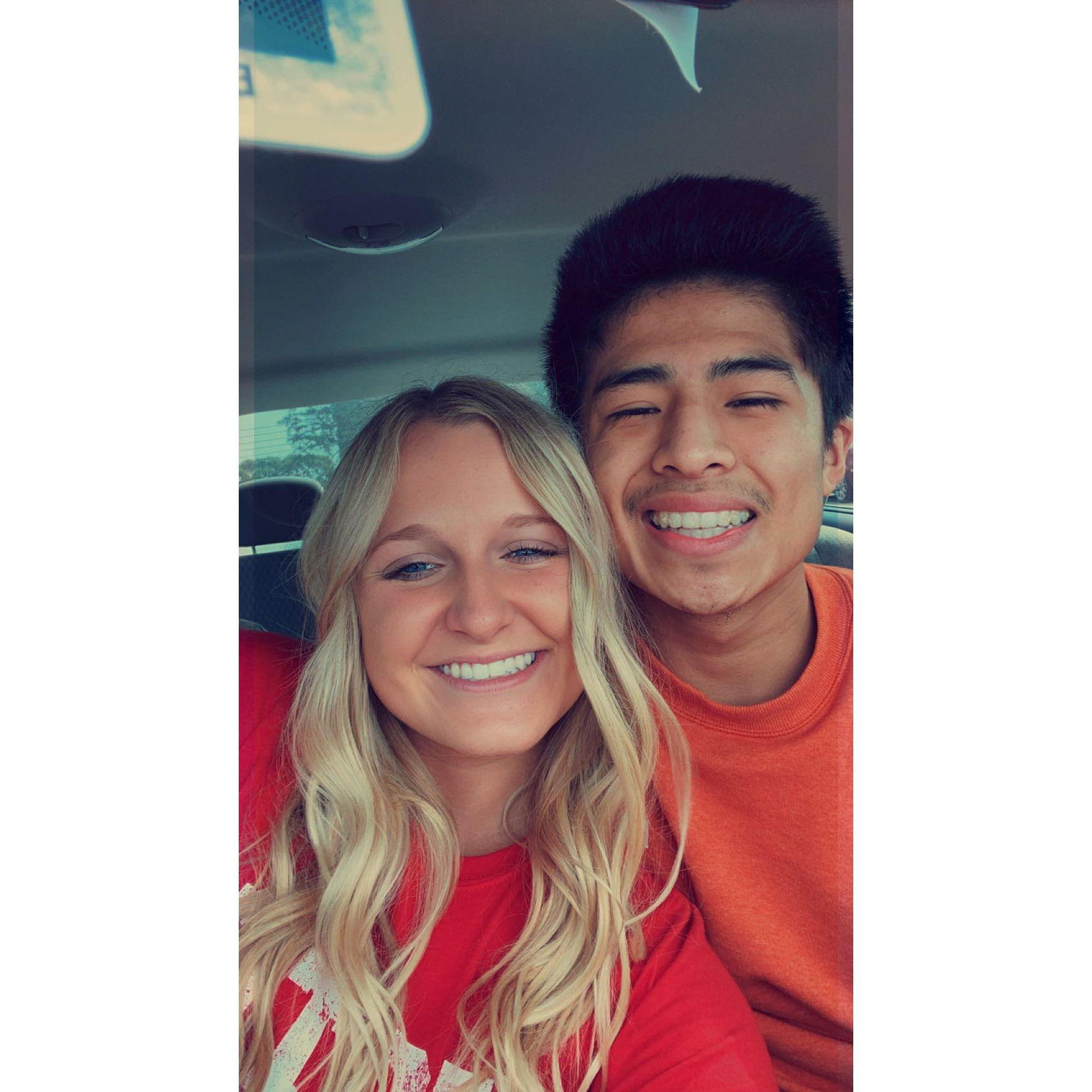 2021 - The start of College. Autie attended USD for one semester. This weekend Daniel was visiting for a football game.
